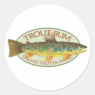 Bruine forel gevist ronde sticker