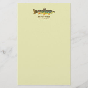 Bruine forel Latijn Ichthyology Briefpapier