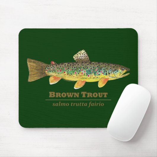 Bruine forel Latijn Ichthyology Muismat (Met muis)