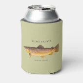 Bruine forel met  illustratie blikjeskoeler (Blikje Achterkant)