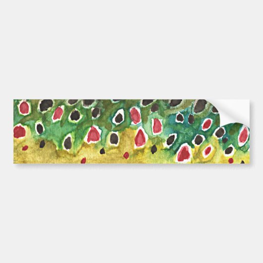 Bruine forel vis bumpersticker (Voorkant)