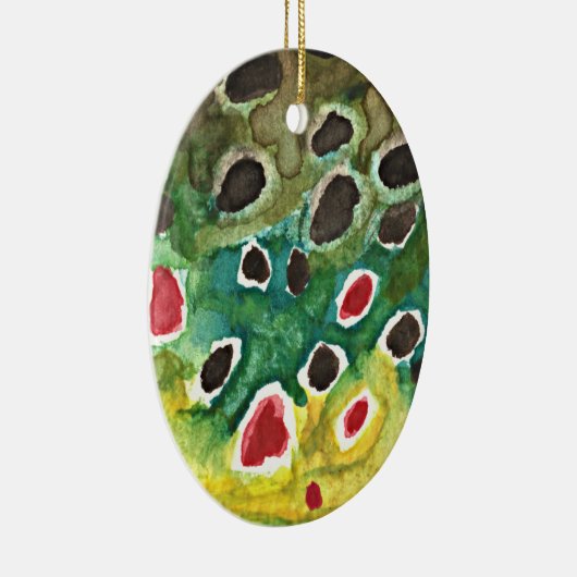 Bruine forel vis keramisch ornament (Rechts)