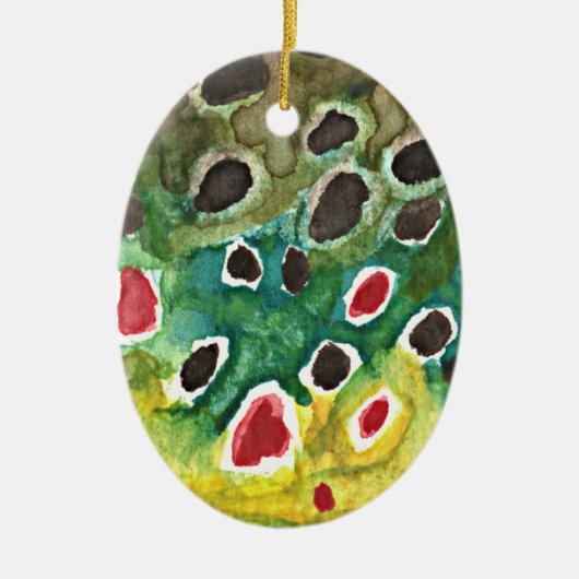 Bruine forel vis keramisch ornament (Voorkant)