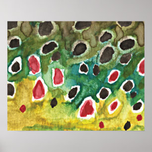 Bruine forel vis poster