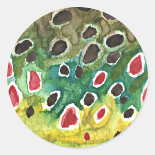 Bruine forel vis ronde sticker