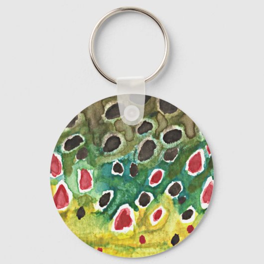 Bruine forel vis sleutelhanger (Voorkant)