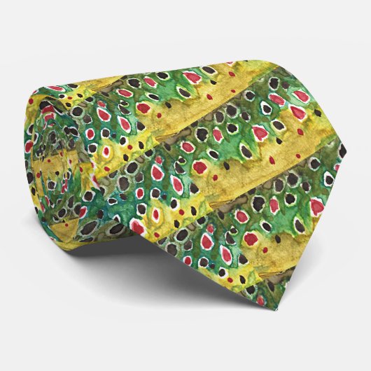 Bruine forel vis stropdas (Opgerold)