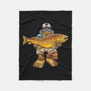 Bruine forel Vist Bigfoot Hunting Fisherme Fleece Deken