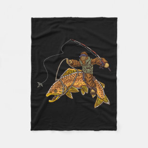 Bruine forel Vist Bigfoot Hunting Fisherme Fleece Deken