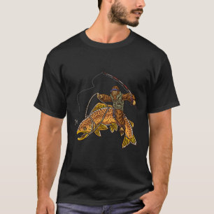 Bruine forel Vist Bigfoot Hunting Fisherme T-shirt