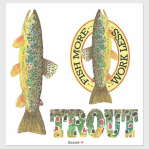 Bruine forel Vist van Angler Sticker