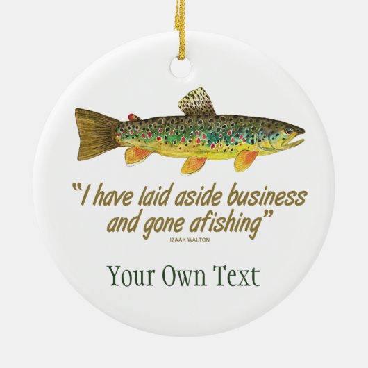 Bruine forel vliegende vissers keramisch ornament (Achterkant)