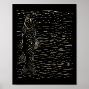 Bruine Forel Vliegvissen Droge Vlieg Knopen Visser Poster