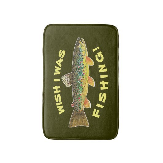 Bruine forel "Wish I was Gevist" Badmat (Voorkant Verticaal)