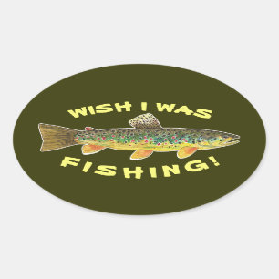 Bruine forel "Wish I was Gevist" Ovale Sticker