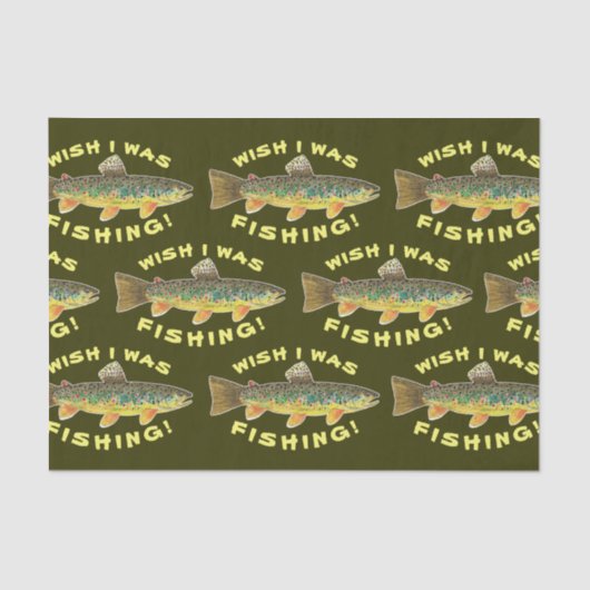 Bruine forel "Wish I was Gevist" Tissuepapier (Voorkant)