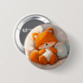 Bruine fox ronde button 5,7 cm (Voorkant /achterkant)