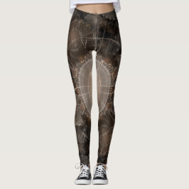 Bruine fractal Abstracte achtergrond Leggings