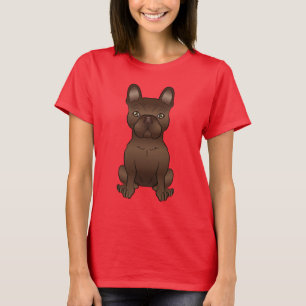 Bruine Franse Bulldog / Franse Cute Cartoon Hond T-shirt