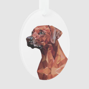 Bruine geometrische hond ornament