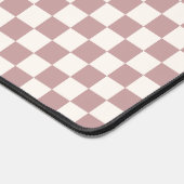 Bruine geruite desktop mousepad bureaumat (Hoek)