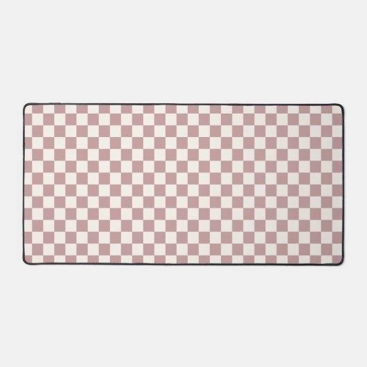 Bruine geruite desktop mousepad bureaumat (Voorkant)