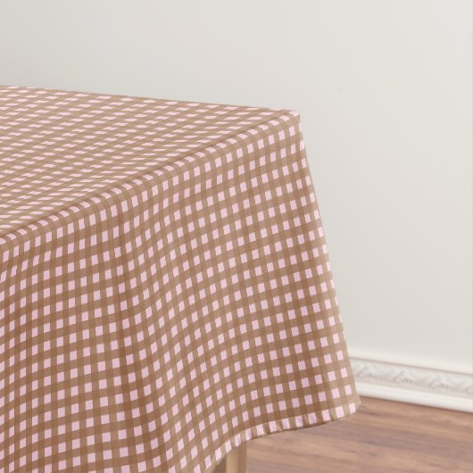 Bruine gingham ruit tafelkleed (Voorbeeld)