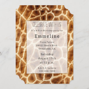Bruine Giraffe Dierenprint Kaart