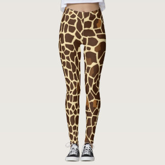 Bruine Giraffe Print Leggings