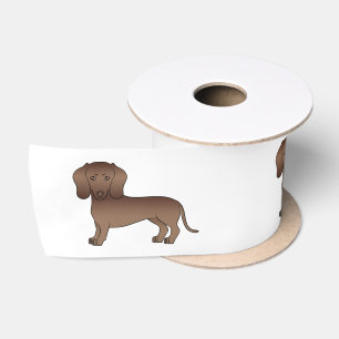 Bruine gladharige dachshund Mopshond Illustratie Lint