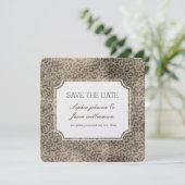 Bruine Glam Luipaardprint save the date Kaart (Staand voorkant)