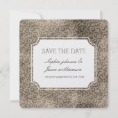 Bruine Glam Luipaardprint save the date Kaart (Voorkant)