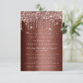 Bruine glitter Drift Roos Birthday Gold Confetti Kaart (Staand voorkant)