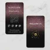 Bruine glitter - Social Media QR Code Visitekaartj Visitekaartje (Voorkant / Achterkant)