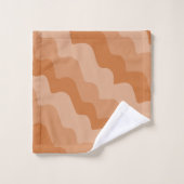 Bruine golvende oceaangolven gradiënt bad handdoek (Wasdoekje)