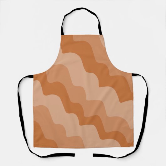 Bruine golvende oceaangolven gradiënt schort (Voorkant)