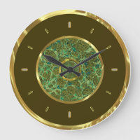 Bruine gouden en marmerige look elegante wandklok