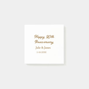 Bruine gouden gelukkige 20ste verjaardag naam dats post-it® notes