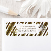 Bruine, gouden, witte strepe Return-adreslabels Etiket (Insitu)