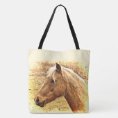 Bruine goudpaarden in Sun Animal Canvas tas (Achterkant)