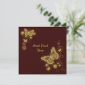 Bruine goudvlinder elegant kaart (Staand voorkant)