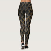 Bruine gradiëntdraak schaalt Leggings (Achterkant)