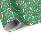 Bruine grens kersthond cadeaupapier (Rol Hoek)