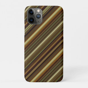 Bruine Groene en Gouden Strepen iPhone 11 Pro Hoesje