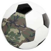Bruine groene kamouflage voetbal (Drie kwart)