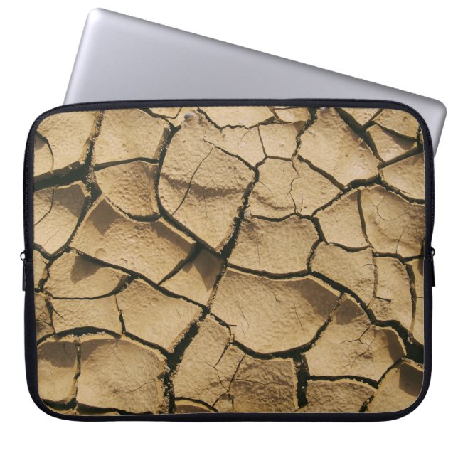 Bruine grond laptop sleeve (Voorkant)