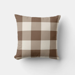 Bruine grote Gingham met ruitpatroon Kussen