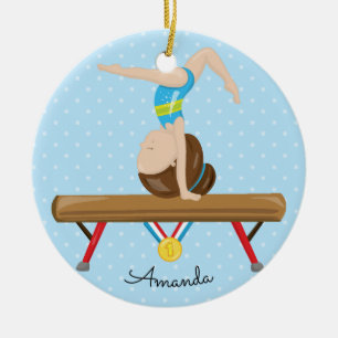 Bruine Gymaste Gymnastiek Kerst Ornament