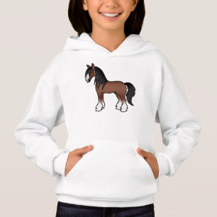 Bruine Gypsy Vanner Clydesdale Shire Cartoon Paard