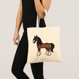 Bruine Gypsy Vanner / Shire / Clydesdale paard Tote Bag